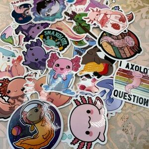 Axolotl Sticker Pack — Cute Pink & Multicolor Vinyl Stickers
